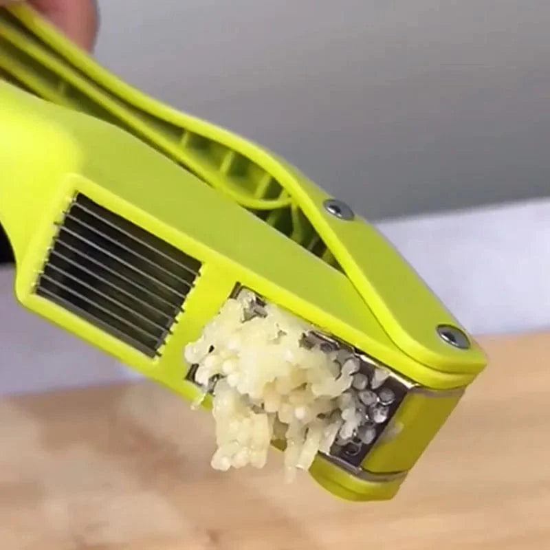 2-i-1-hvidløgspresser i rustfrit stål til at knuse og snitte hvidløg, grøntsagspresser til hjemmekøkkenet