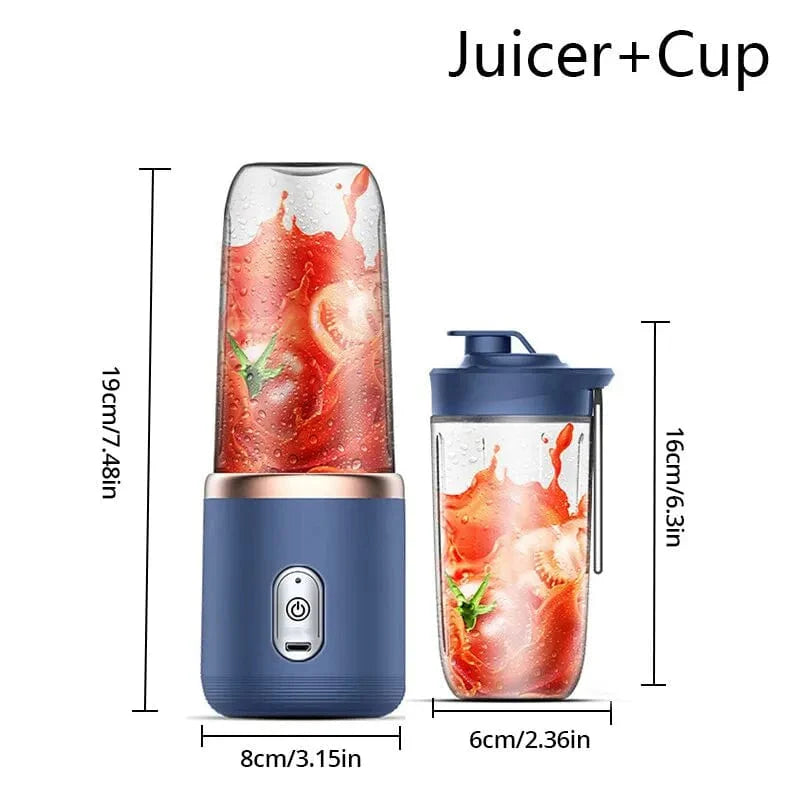 Bærbar elektrisk multifunktionsjuicer 300ML - blå/lyserød