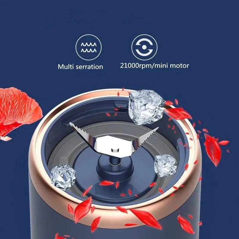 Bærbar elektrisk multifunktionsjuicer 300ML - blå/lyserød