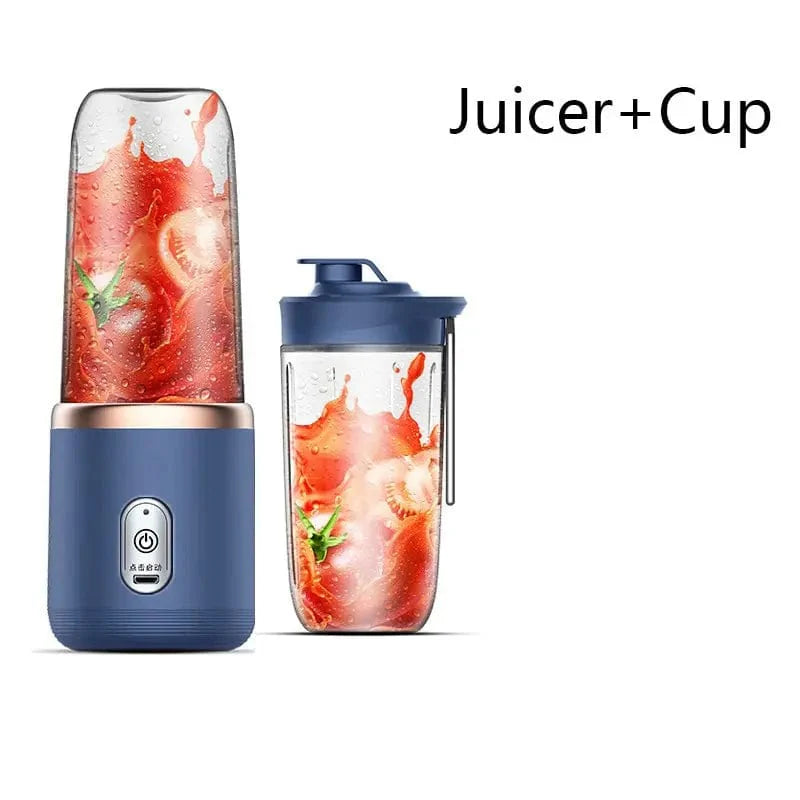 Bærbar elektrisk multifunktionsjuicer 300ML - Blå/Roseblå juicekop