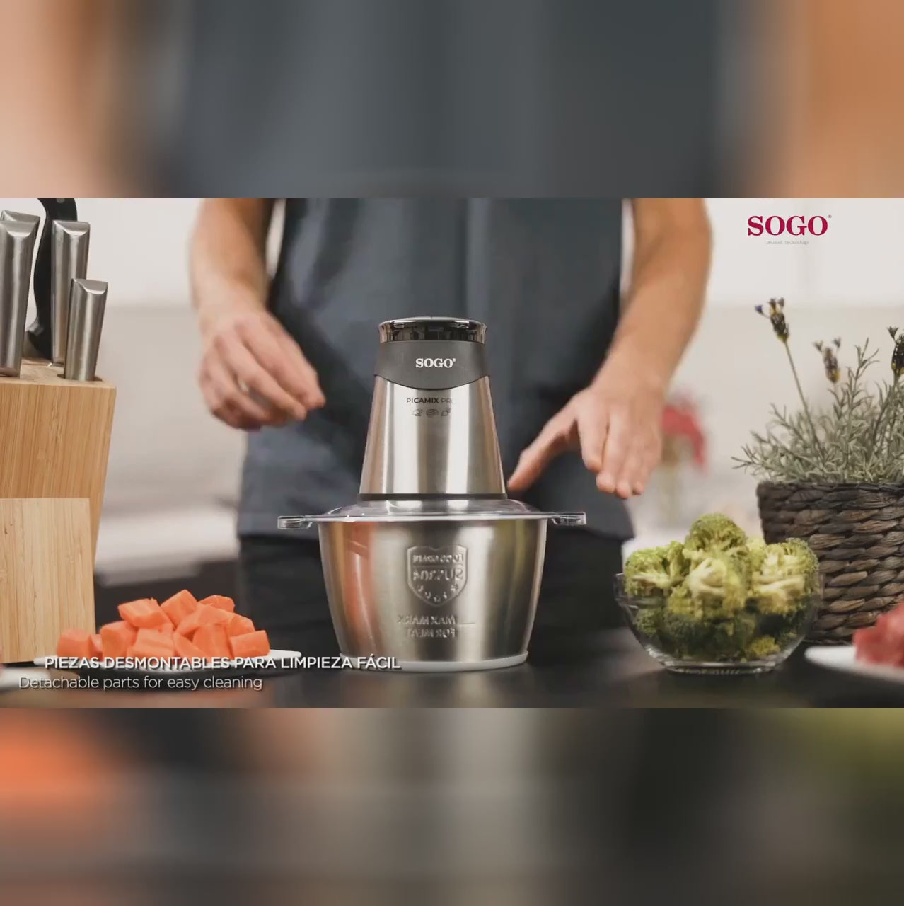 Alsidig elektrisk kødhakker med 2 hastigheder