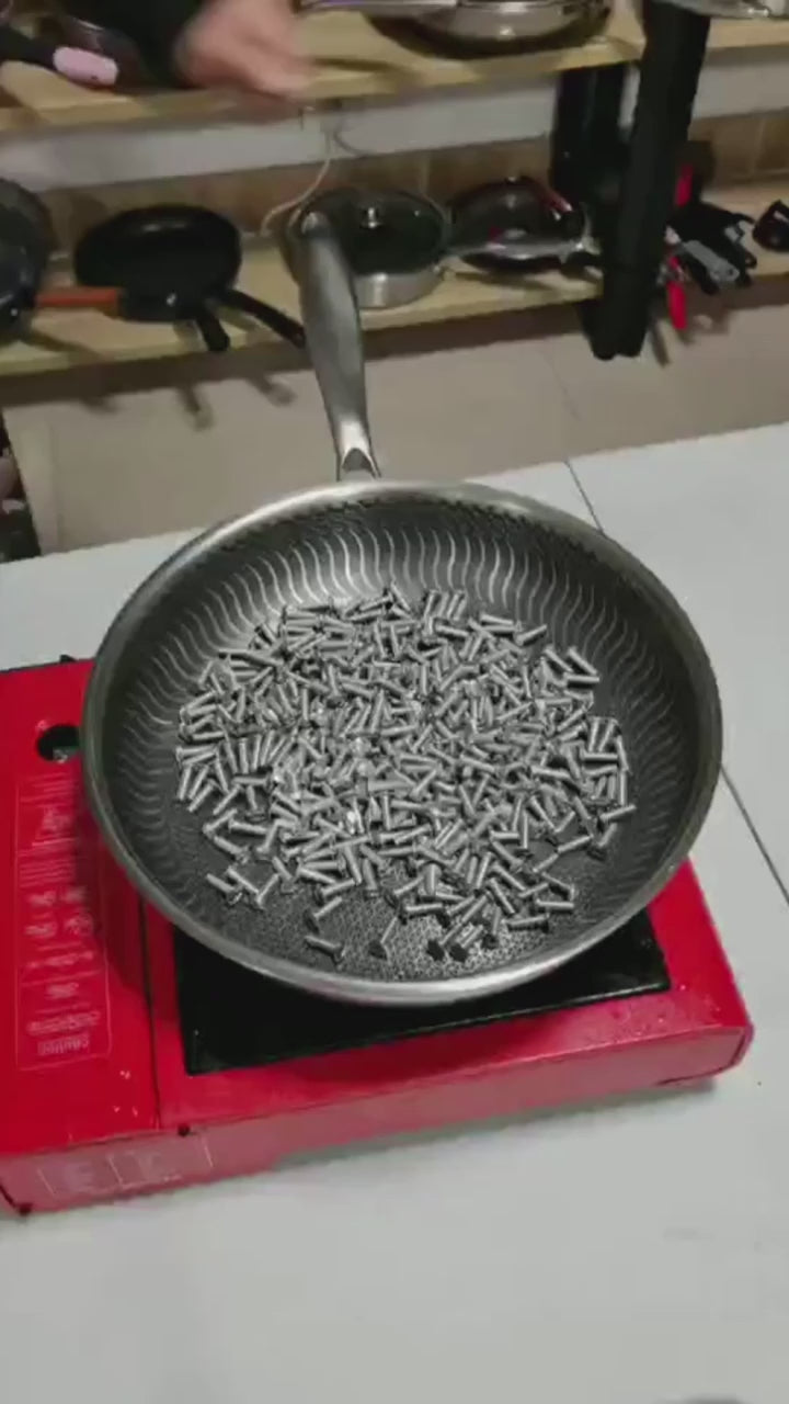 Innovativ stegepande med honeycomb-belægning til perfekt madlavning