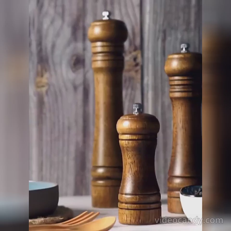Salt- og peberkværn i massivt træ med justerbar keramisk kværn