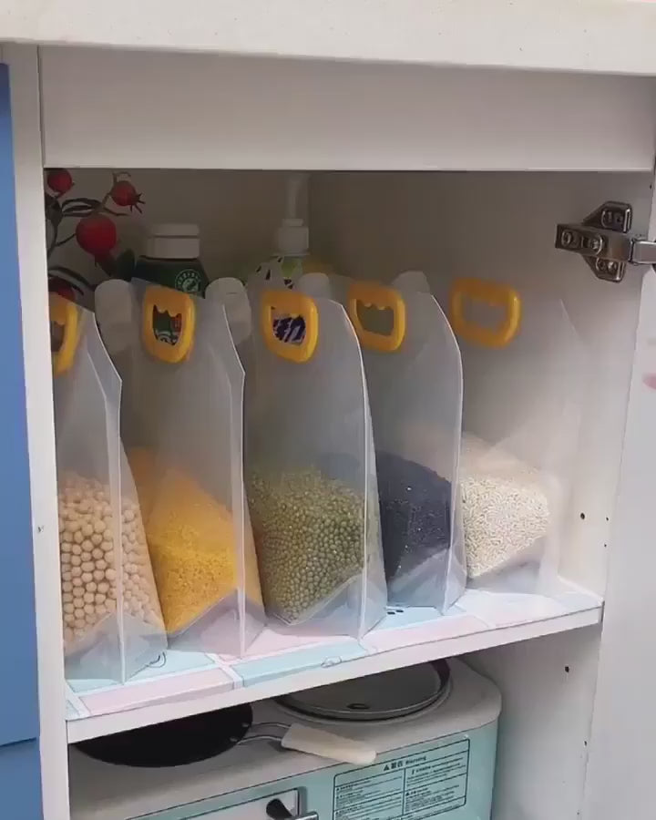 Konserveringsposer med håndtag og genlukkelig skænkeprop (10 poser)