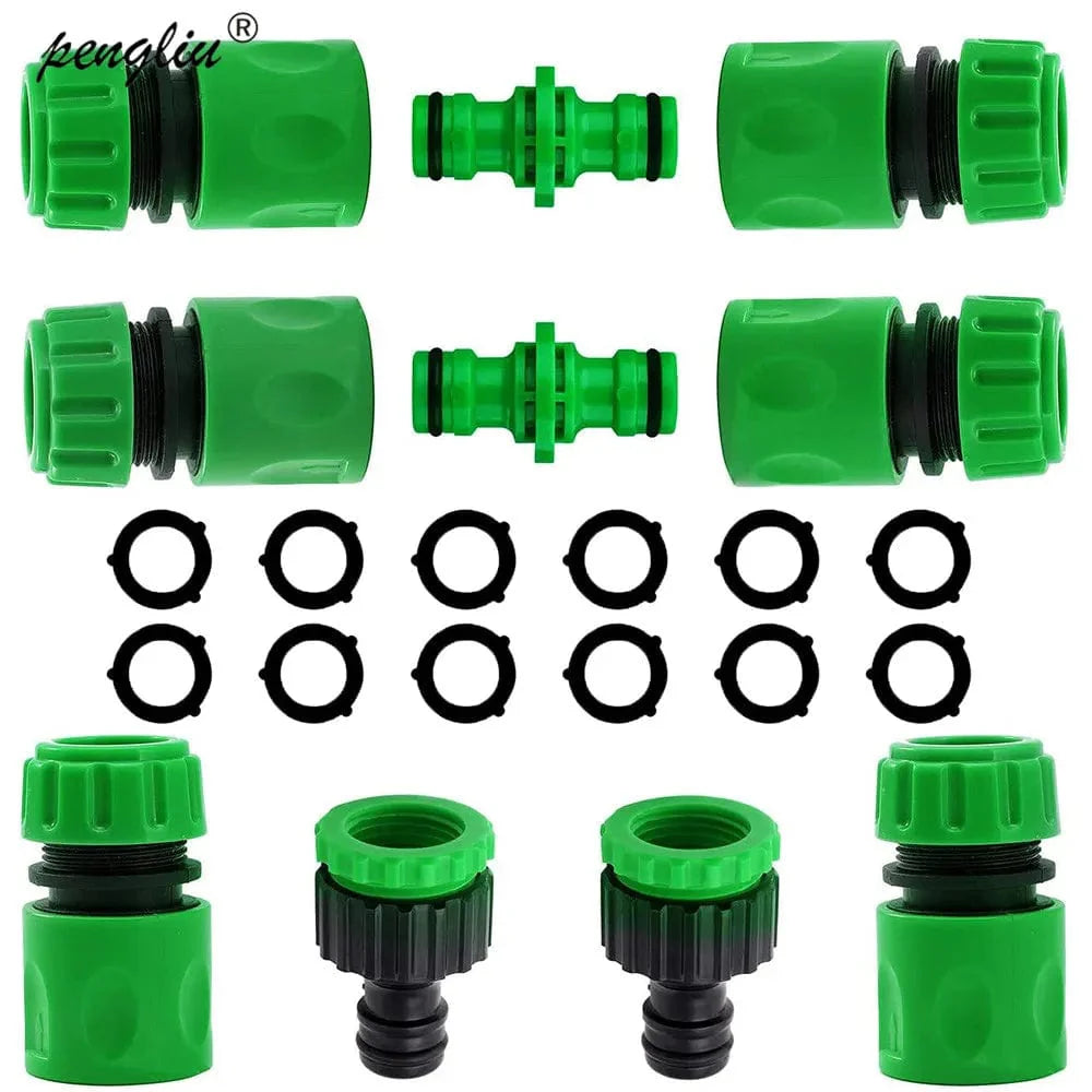 ABS-hurtigkobling til haveslange - 1/2" dobbelt han-adapter-sæt