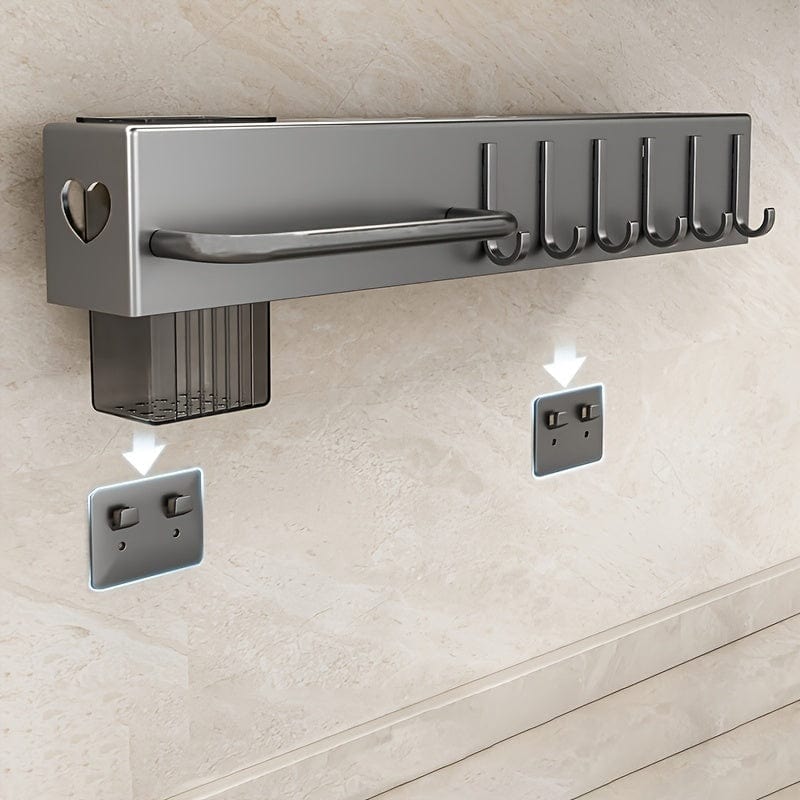 Multifunktionelt væghængt knivstativ til køkkenredskaber