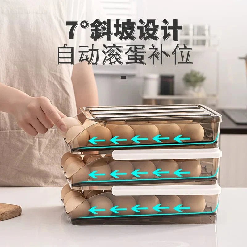 Automatisk æggeholder i flere lag til køleboksen - Kitchen organiser