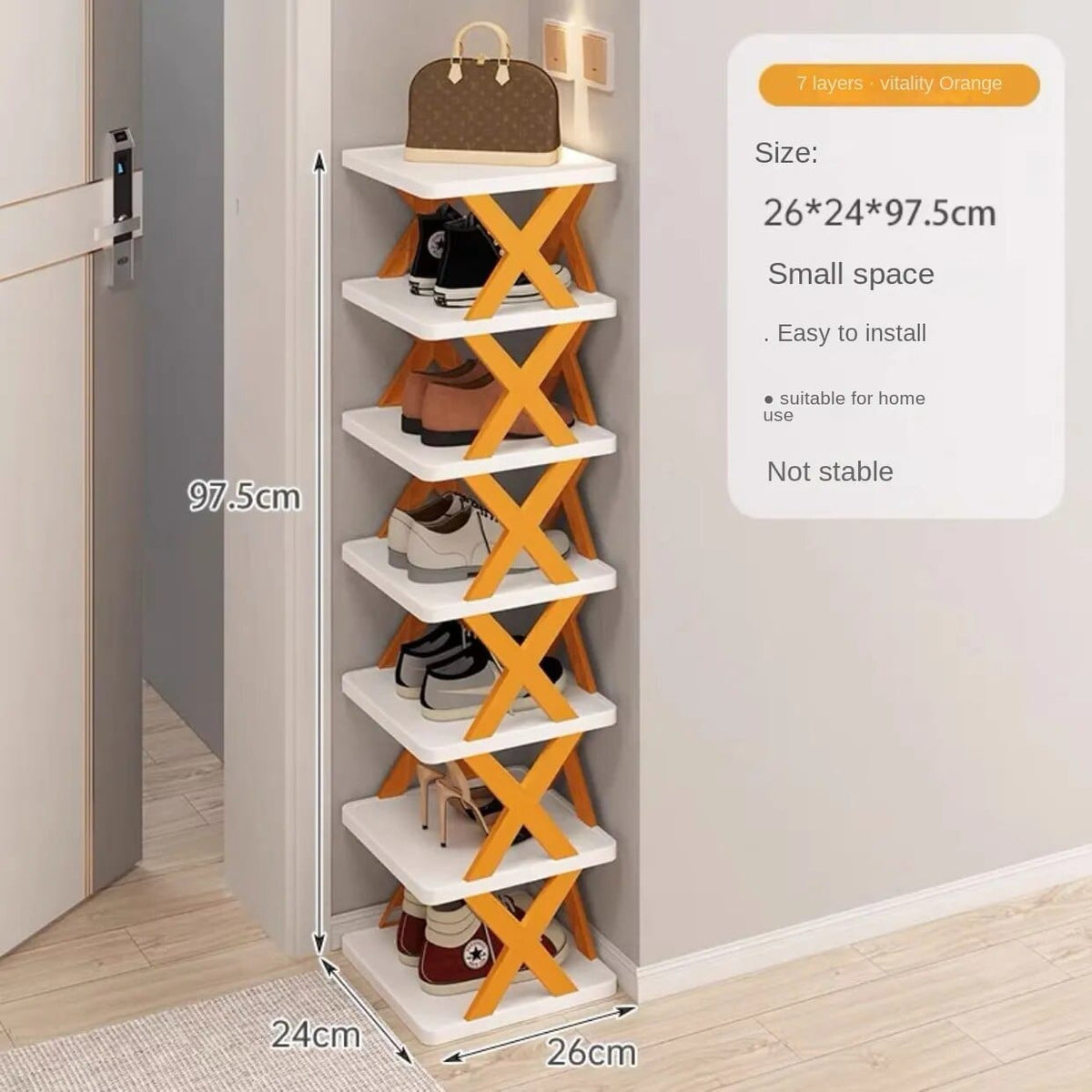 Skostativ i flere niveauer, 7 niveauer / Orange