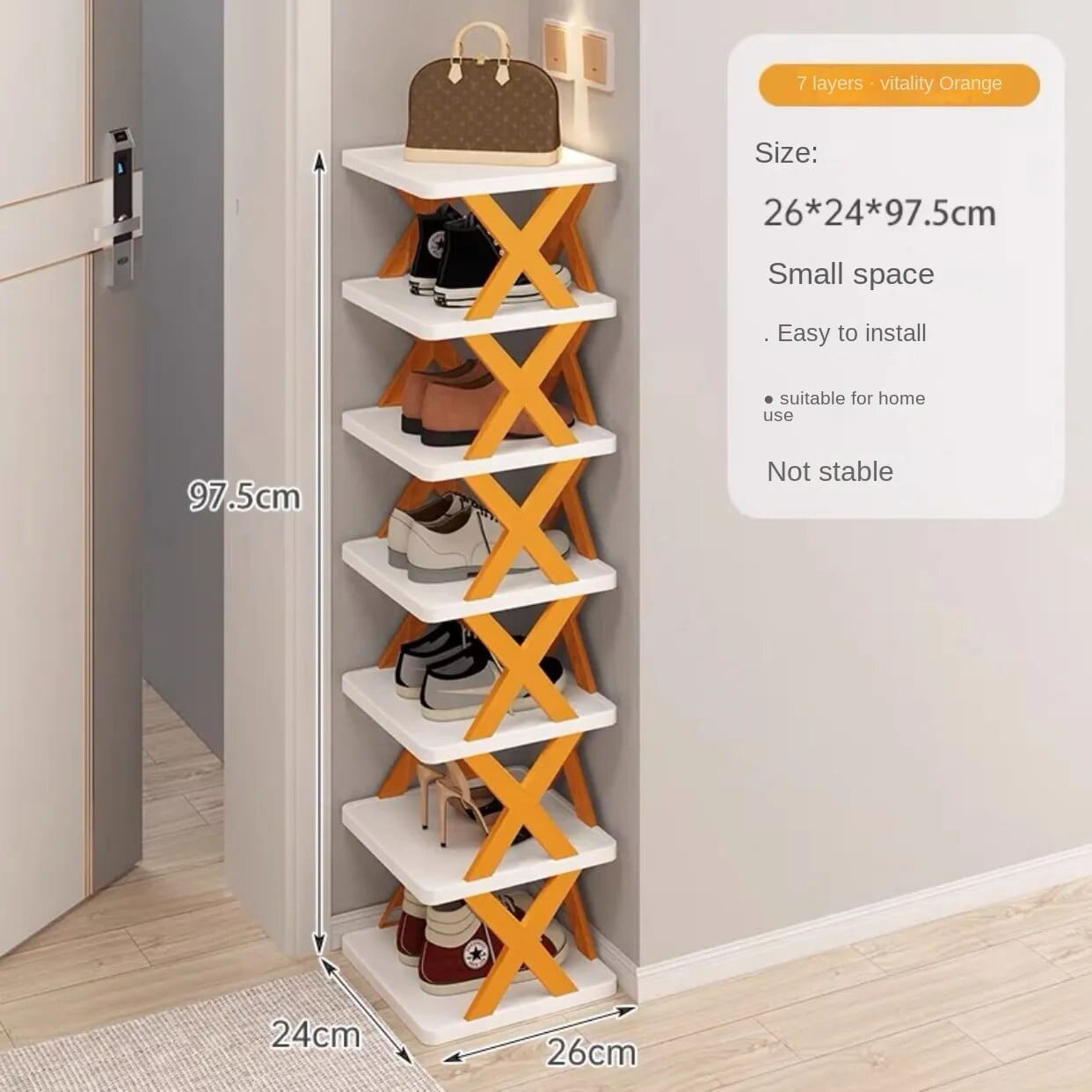 Skostativ i flere niveauer, 7 niveauer / Orange