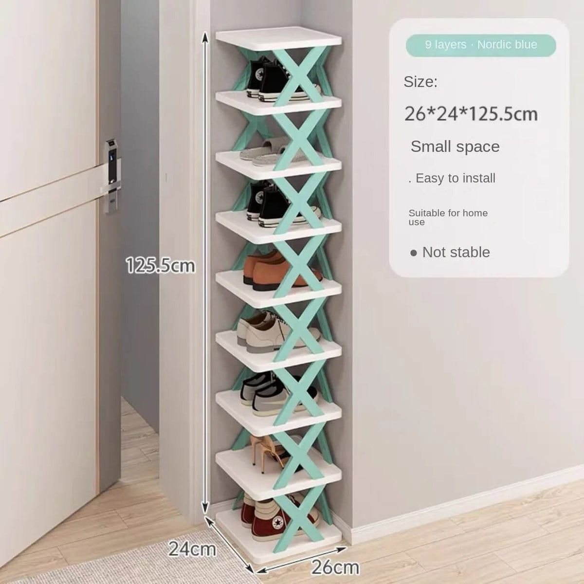 Skostativ i flere niveauer, 9 niveauer / Blå