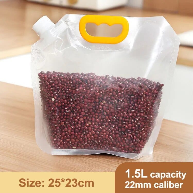 Konserveringsposer med håndtag og genlukkelig skænkeprop