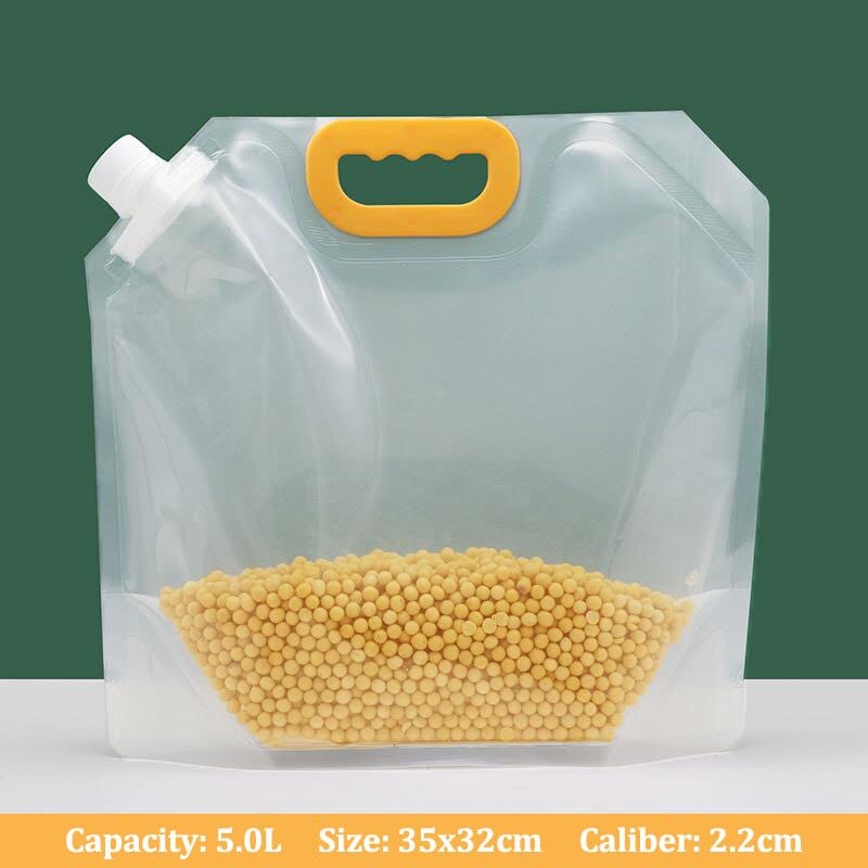 Konserveringsposer med håndtag og genlukkelig skænkeprop