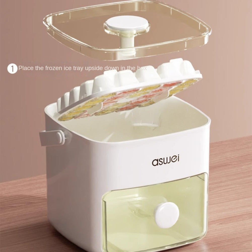 Ekstra stor isspand med indbygget ismaskine og holdbar plastkugleform - ideel til fester og udendørsarrangementer Tryk på isboksen