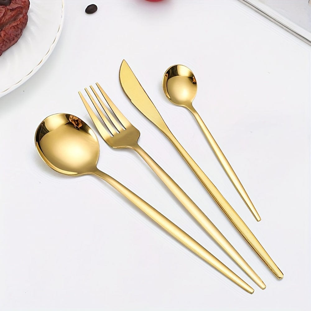 Portugal Bordservice Sæt - 24 dele Rustfrit Stål - Steakgafler Skeer - Opvaskemaskine - VVN75871