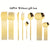 Golden bestiksæt med sort skaft - Rustfrit stål 24 dele - VF20943 Golden