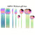 Guldbestik med sort skaft - Rustfrit stål 24 dele - VF20943 Rainbow