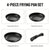 Sæt med aftagelige non-stick-pander | 3 størrelser | Passer til alle brændere | Aluminium | Sort