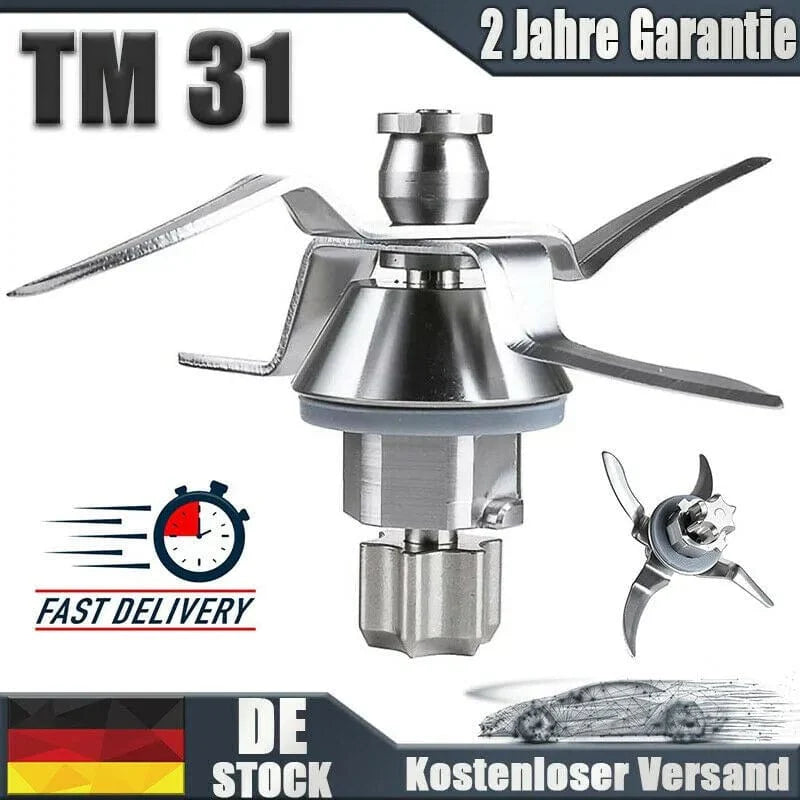 Udskiftningskniv i rustfrit stål til Vorwerk Thermomix TM31, hurtig og støjsvag drift, velegnet til daglig brug i TM31 Series 6 Brown