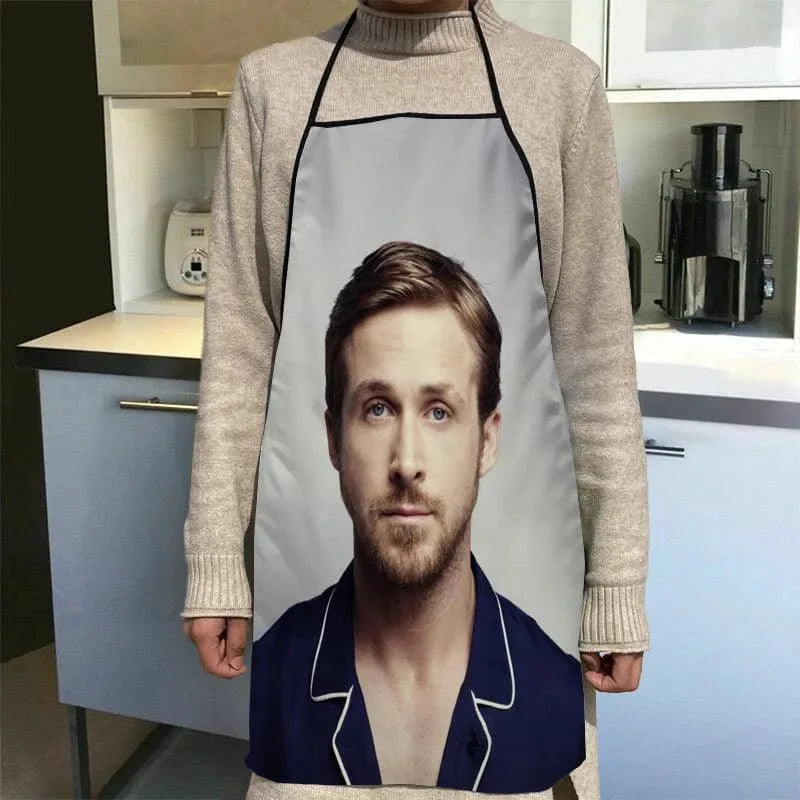 Ryan Gosling køkkenforklæde med tryk - tilbehør til kokke og tjenere - 50x75 cm, Oxford-klæde - SQPILLW