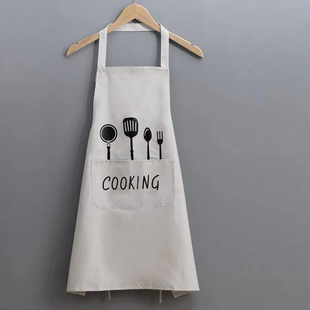 Cooking" Klassisk køkkenforklæde i vandtæt PVC - Farve Off-White Off-White