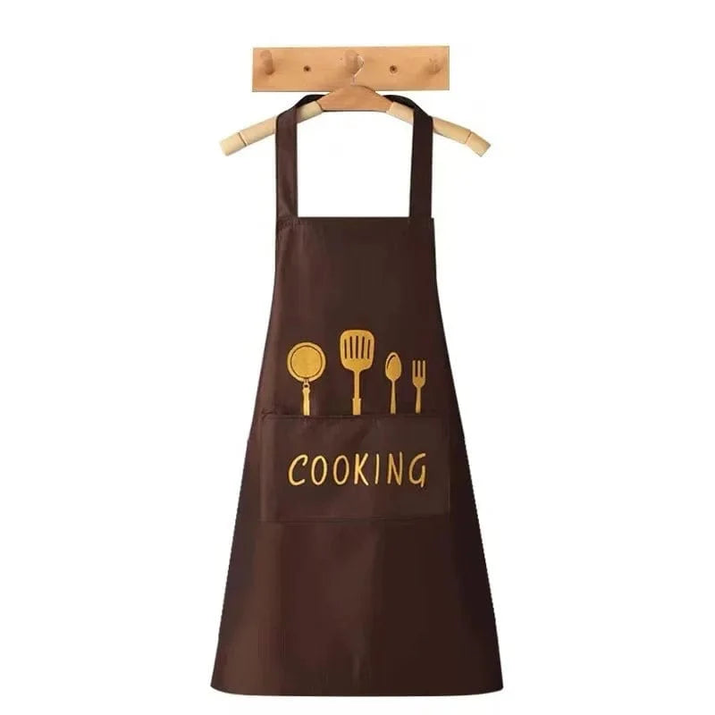 Klassisk vandtæt PVC-forklæde "Cooking" Brun