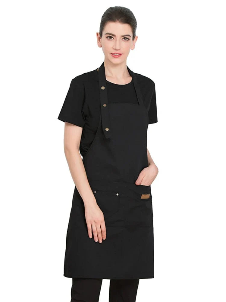 Komfortabelt køkkenforklæde til kvinder/mænd - polyester, koreansk stil