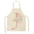 Børneforklæde i hør med lyserødt bogstavdesign - tilbehør til madlavning og bagning J / 47x38cm børnestørrelse