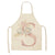 Børneforklæde i hør med lyserødt bogstavdesign - tilbehør til madlavning og bagning S / 47x38cm børnestørrelse