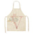 Børneforklæde i hør med lyserødt bogstavdesign - tilbehør til madlavning og bagning V / 47x38cm børnestørrelse