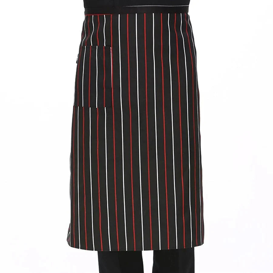 Justerbart, stribet køkkenforklæde til voksne - ideelt til restaurant, camping og madlavning B-heihongbai