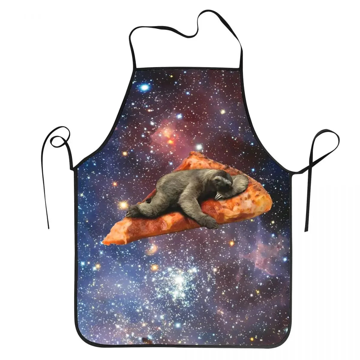 Unisex køkkenforklæde til voksne med Space Cat Pizza Meme-design