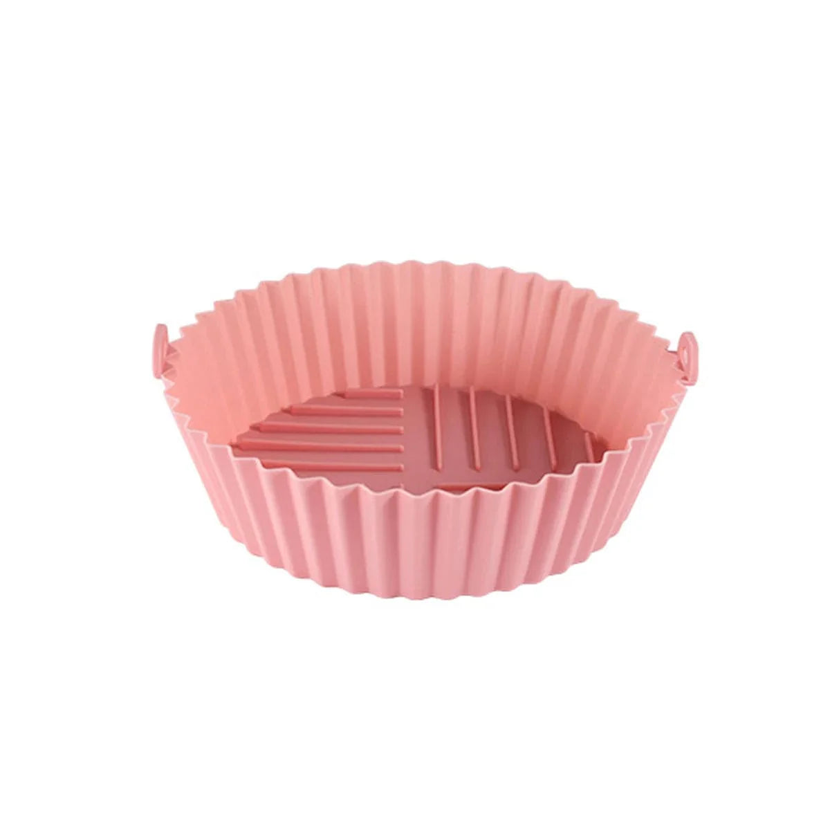 Silikone madlavningsmåtte til luftfryser - nem at rengøre og modstandsdygtig over for høje temperaturer - foldbar cirkulær model - pink bred fødevarekvalitet