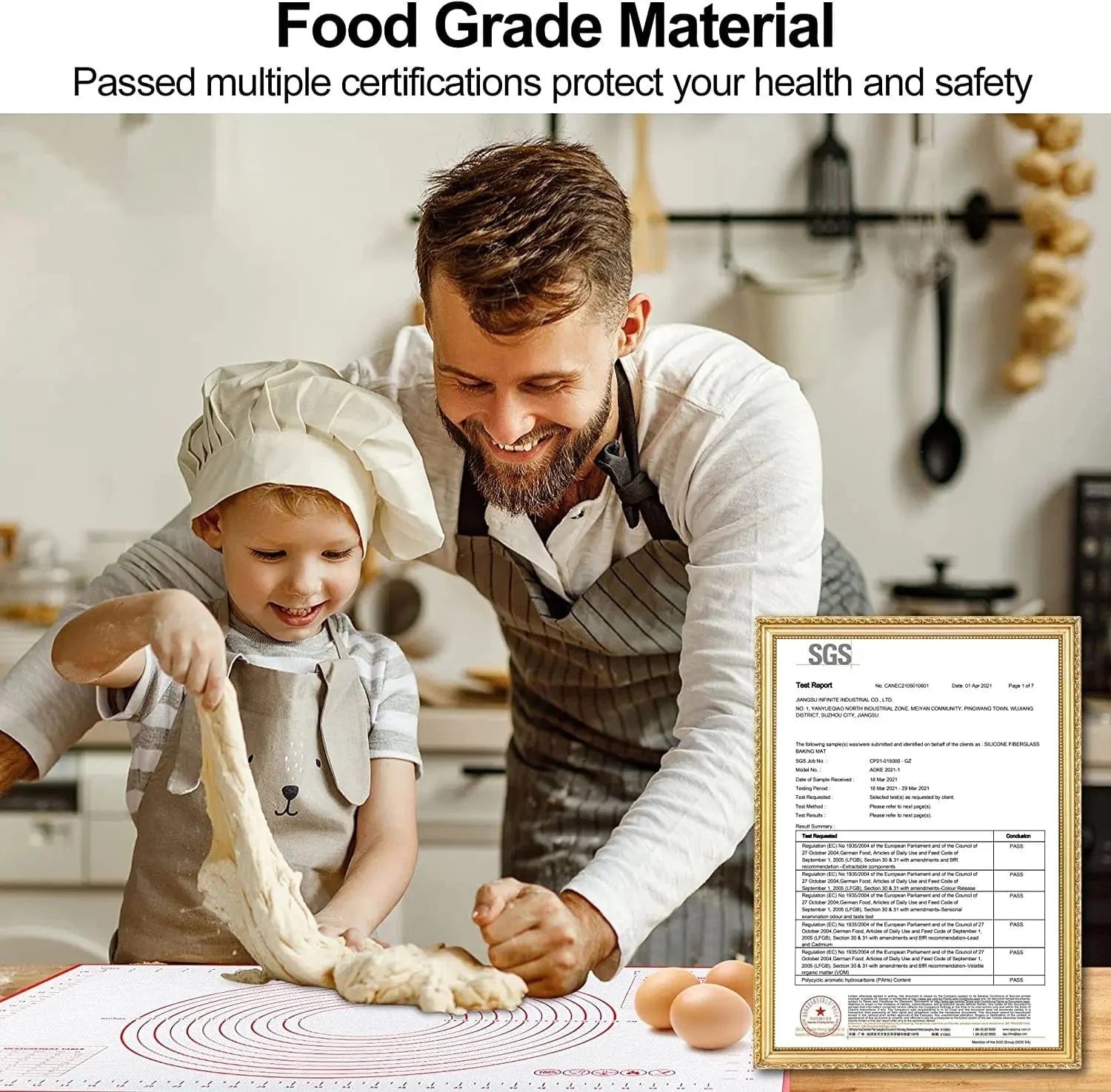 Silikonemåtte til dej, pizza, kage - Non-stick, miljøvenlig, nem at rengøre