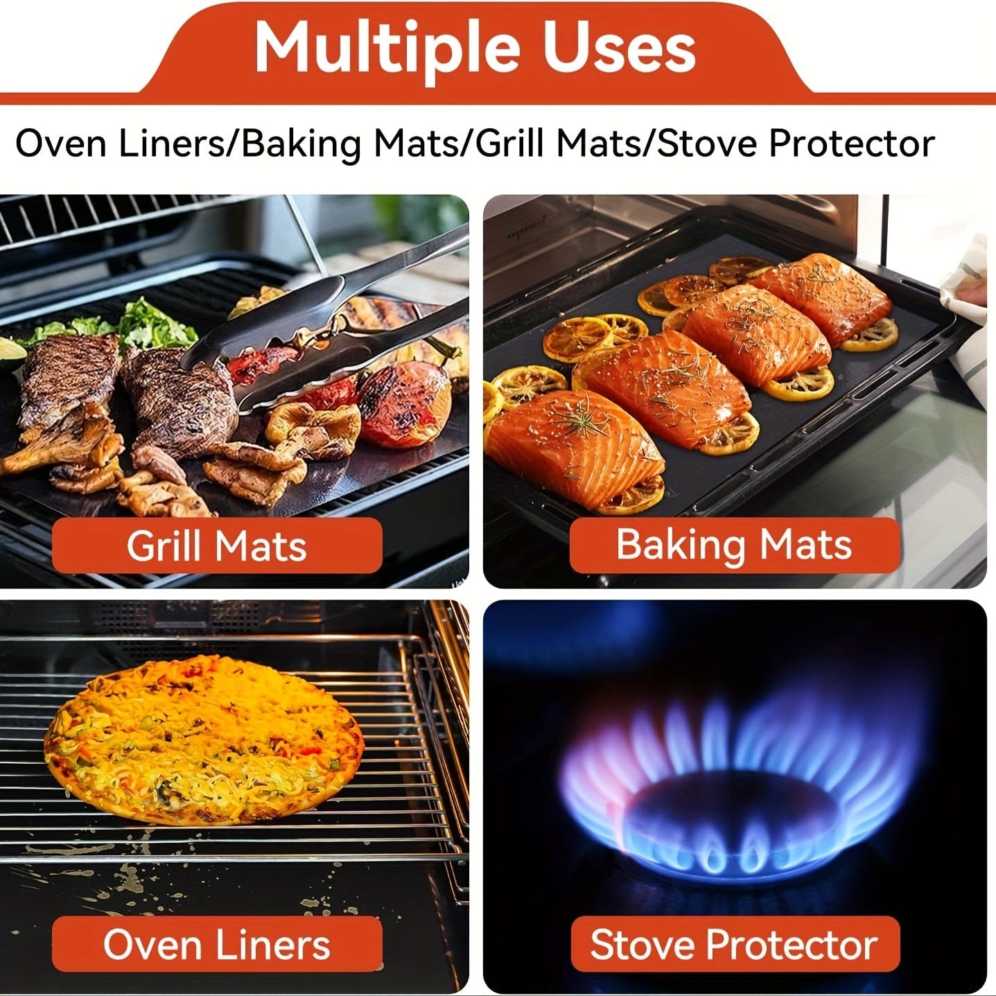 Non-stick ovnmåtte XL, sæt med 2 - Universal non-stick køkkentilbehør - PVC - PM50281 2stk