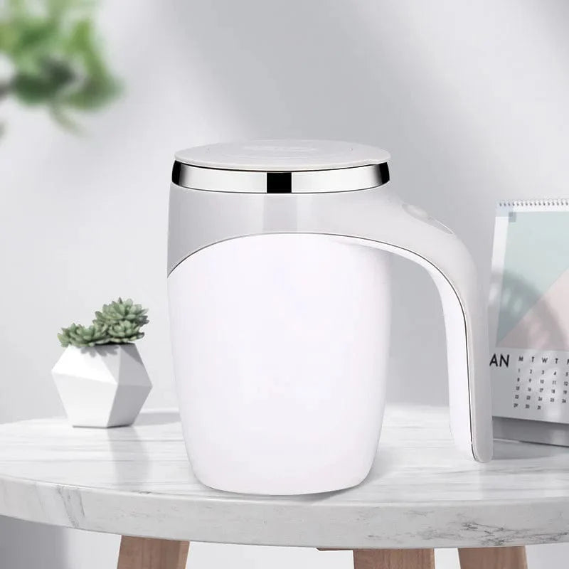 Genopfyldelig automatisk kaffekop i rustfrit stål 301-400 ml / perlehvid