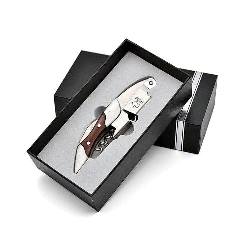 Rustik proptrækker i træ med æske