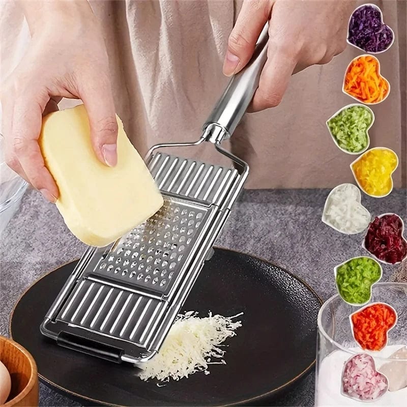 Multifunktionel grøntsagssnitter i rustfrit stål med 4 knive