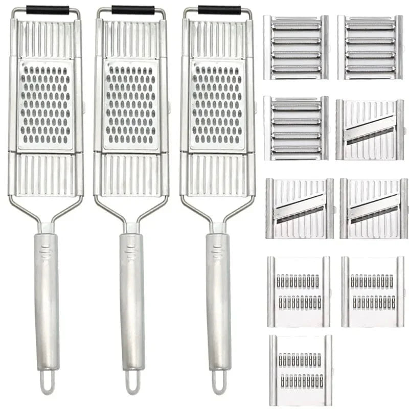 Shredders 12PC 4-blads multifunktionel grøntsagssnitter i rustfrit stål
