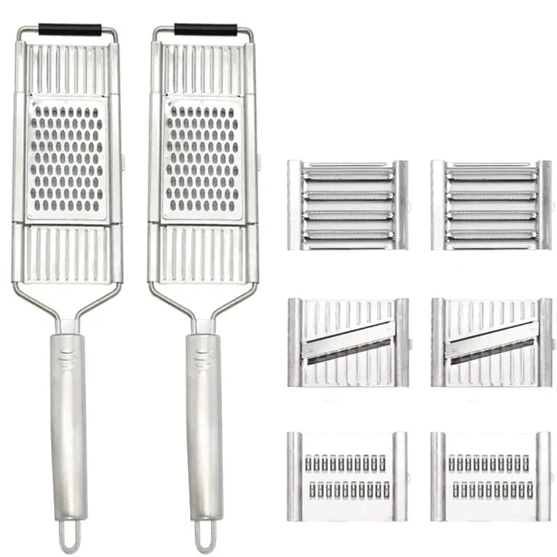 Multifunktionel grøntsagssnitter i rustfrit stål med 4 shredderblade 8PC